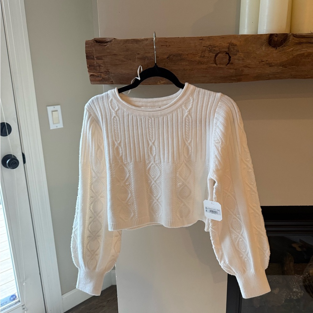 Cropped altard state cable knit sweater